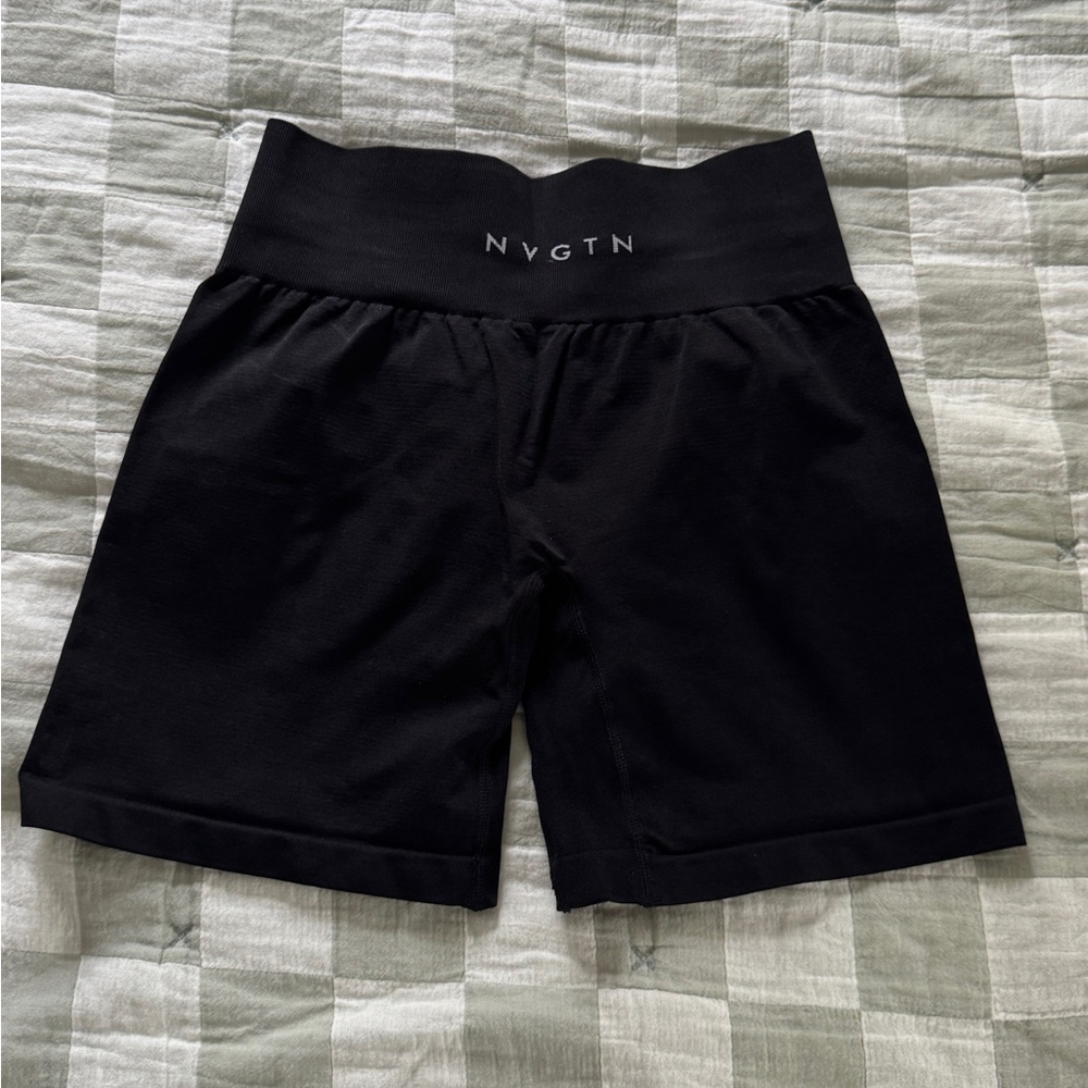 NVGTN Black Athletic Solid Seamless Shorts Small